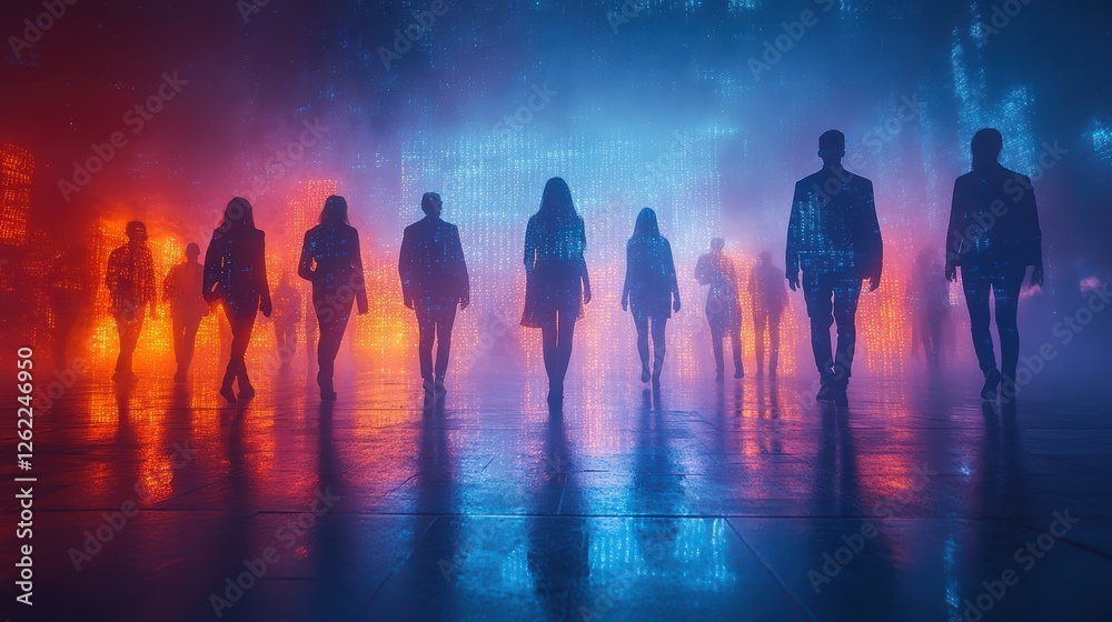 Fototapeta premium Professionals Presenting with Holographic Effects