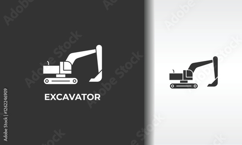 Excavator Vector, Icon Or Logo Sign Isolated Symbol Illustration
