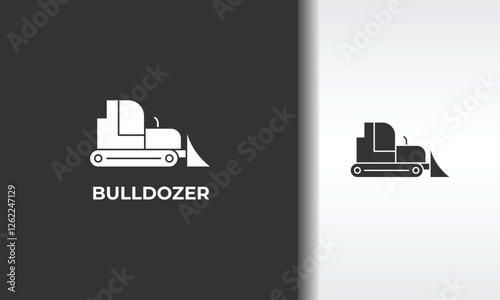 Bulldozer Vector, Icon Or Logo Sign Isolated Symbol Illustration