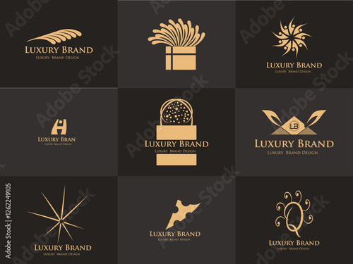creative and professional luxury logo, luxury branded logo, brand style guide with luxury logo combo package
