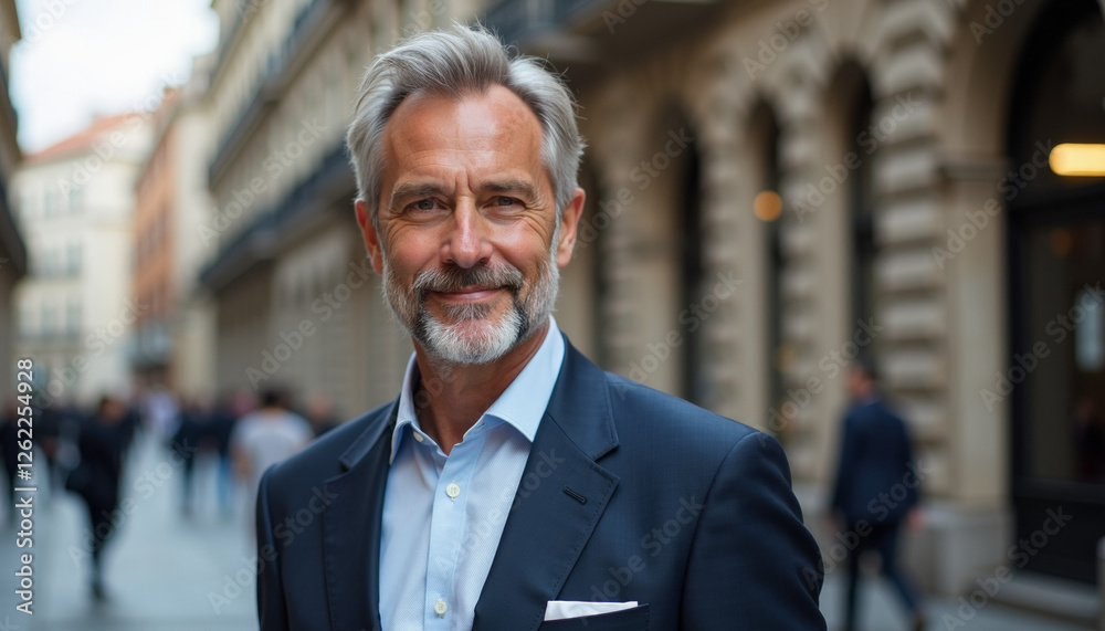Smiling Businessman in City Setting Smiling Businessman in City Setting