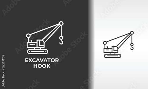 Excavator Vector, Icon Or Logo Sign Isolated Symbol Illustration