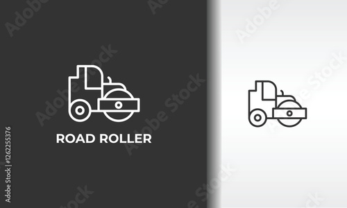 Road Roller Vector, Icon Or Logo Sign Isolated Symbol Illustration