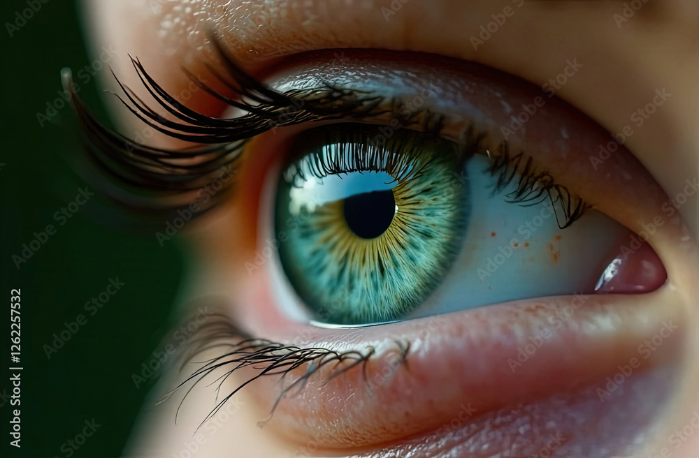 Fototapeta premium Colorful human irises, high detail eye, macro view, close up 