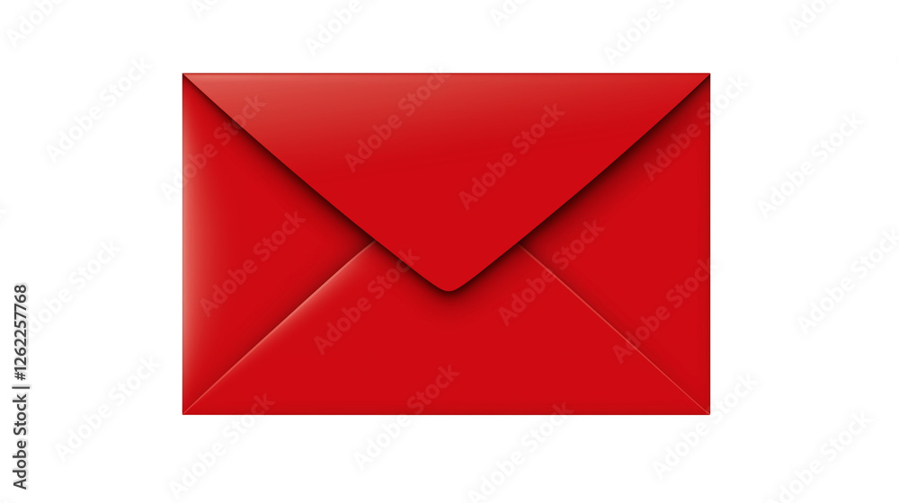 red envelope isolated on transparent white background, clipping path