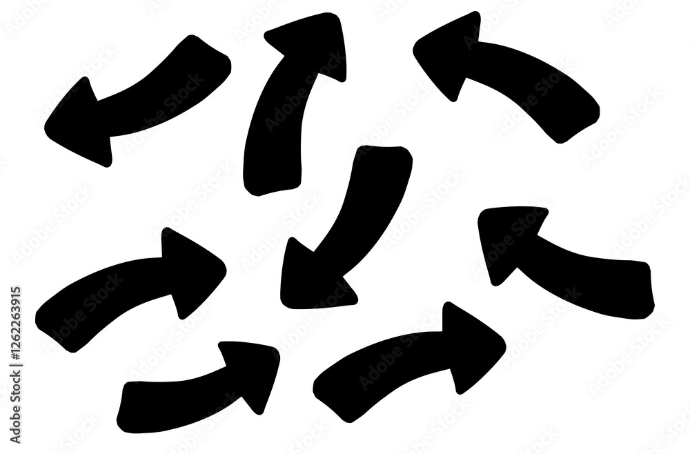 Doodle arrow, black left cursor element. Arrows icons vector hand drawn editable set. Arrow sketch handmade doodle swipe up symbol sign isolated on white background Doodle arrow, black left cursor element. Arrows icons vector hand drawn editable set. Arrow sketch handmade doodle swipe up symbol sign isolated on white background