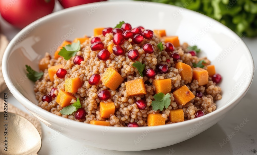 Vibrant quinoa salad with pomegranate seeds Vibrant quinoa salad with pomegranate seeds