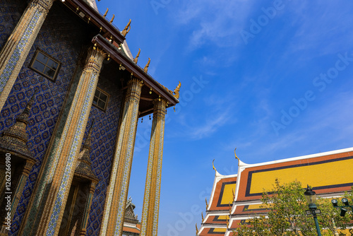 Places inside Wat Phra Kaew Grand Palace. Here are the main tourist attractions in Bangkok, Thailand. photo