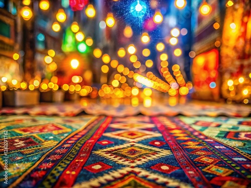 Double Exposure: Hand-Drawn Rug Pattern & Brushstrokes - Abstract Art Stock Photo