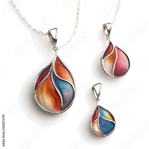 Silver jewelry with enameling combines the elegance of silver with vibrant, colorful designs.
