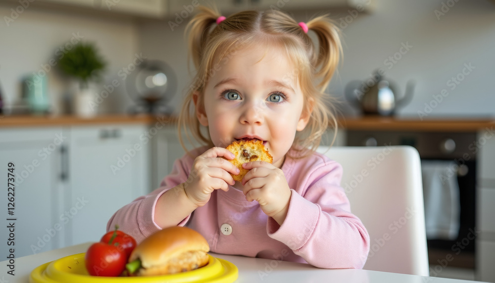 Adorable Toddler Enjoying a Meal Adorable Toddler Enjoying a Meal