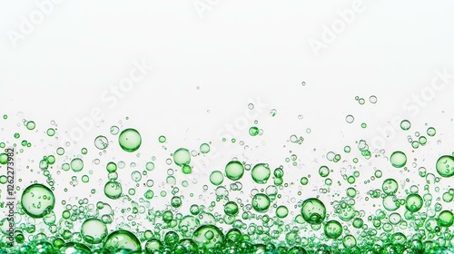 Green Bubbles on a White Background