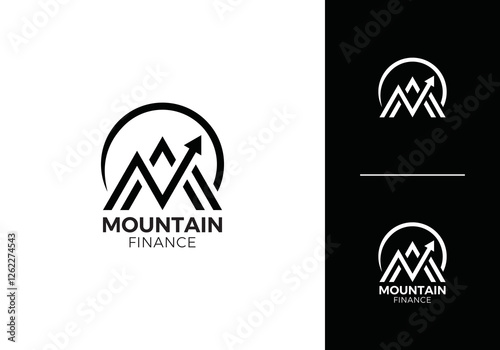 black mountain with arrow logo design symbol icon vector	