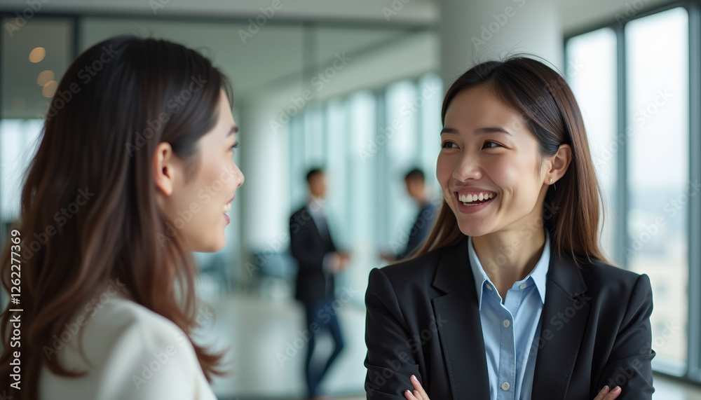 Obraz premium Two Businesswomen in Conversation