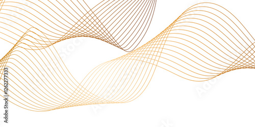 Golden Abstract background wave line in vector business texture.Abstract frequency wave line in vector business texture. 
