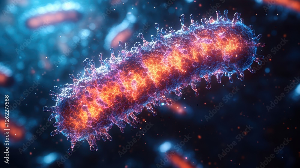 Abstract Visualization of Bacteria Cell Structure Abstract Visualization of Bacteria Cell Structure