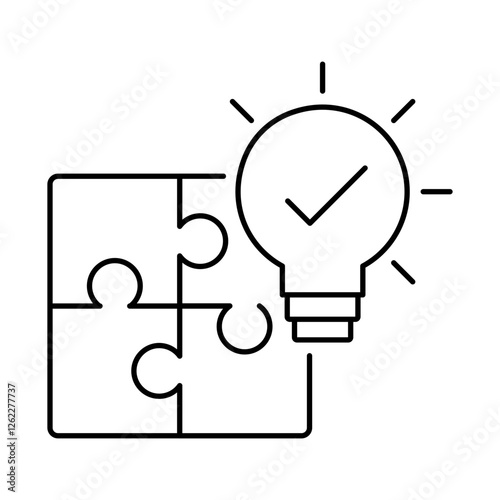 Problem Solving icon.  Puzzle Piece Icon Representing the Process of Analyzing and Solving Complex Challenges Efficiently. Vector illustration.