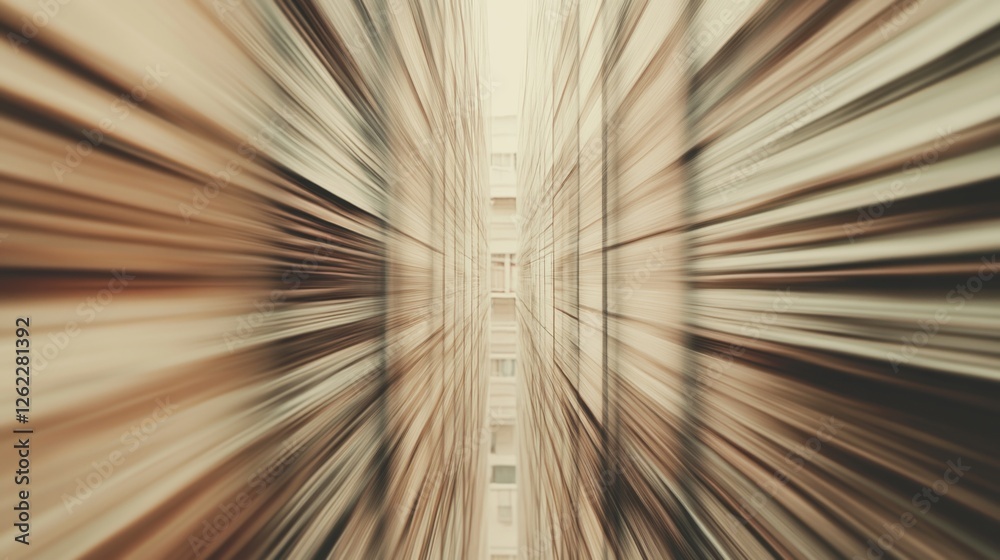 Obraz premium City corridor zoom, perspective, urban speed, background buildings, architectural design
