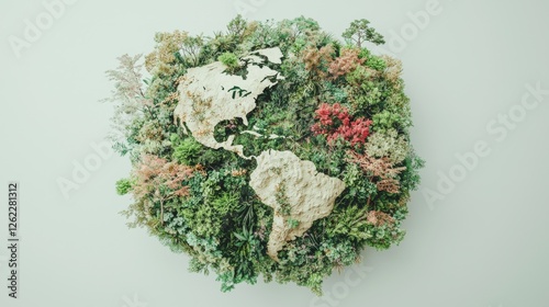 A 3D globe of the Earth is depicted with realistic geographical features and plenty of room for text photo