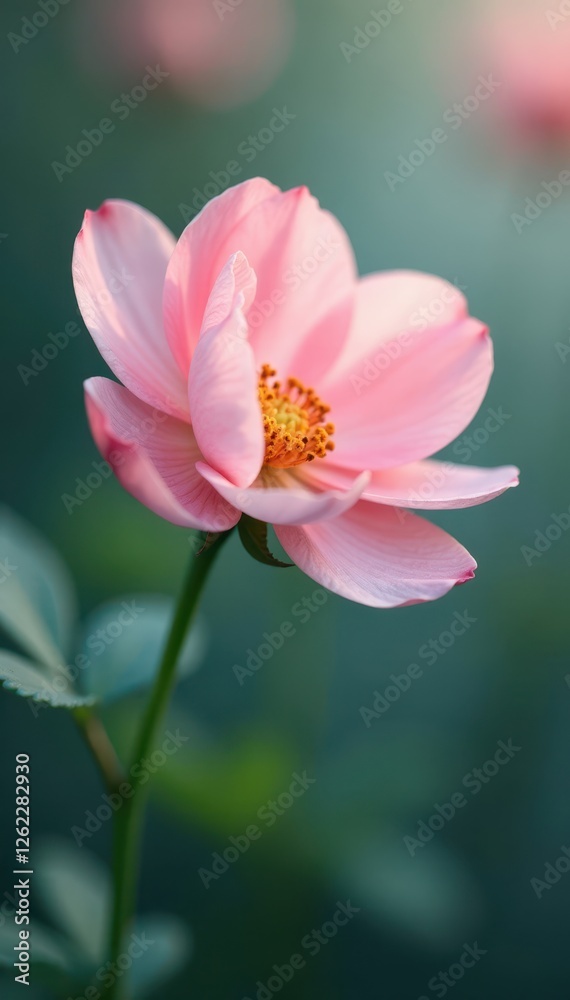 Close-up of a delicate pastel flower, tranquil scene , colorful, spring Close-up of a delicate pastel flower, tranquil scene , colorful, spring