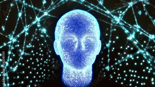 Digital Human Head with Neural Network Background