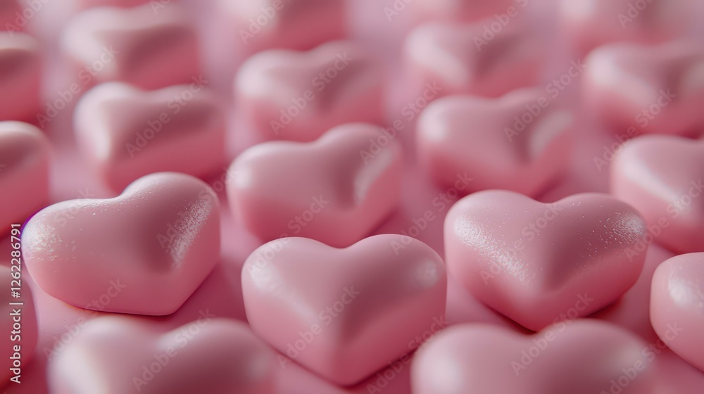 Obraz premium Sweet Pink Heart Candies for Valentine s Day Celebration