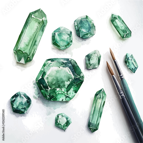 Emeralds shine with a vibrant green hue that symbolizes renewal and growth.
