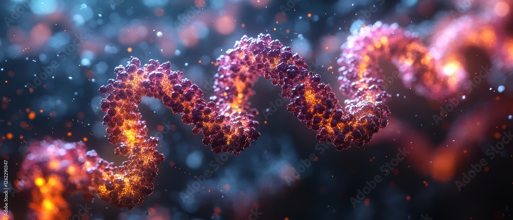 Colorful Illustration of Bacteria and Genetic Material Colorful Illustration of Bacteria and Genetic Material