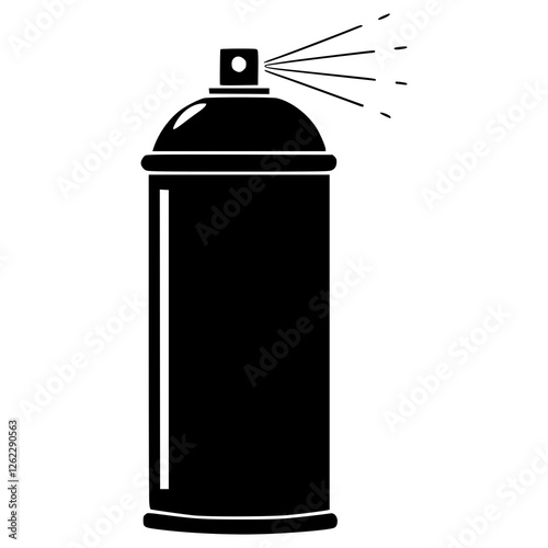 Spray Paint Can Icon, Black Aerosol Can Silhouette, Graffiti Art Symbol, Vector Spray Bottle Illustration, Airbrush Tool Design, Urban Street Art Concept, Editable Stencil Template
