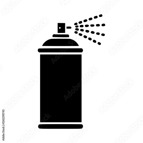 Spray Paint Can Icon, Black Aerosol Can Silhouette, Graffiti Art Symbol, Vector Spray Bottle Illustration, Airbrush Tool Design, Urban Street Art Concept, Editable Stencil Template
