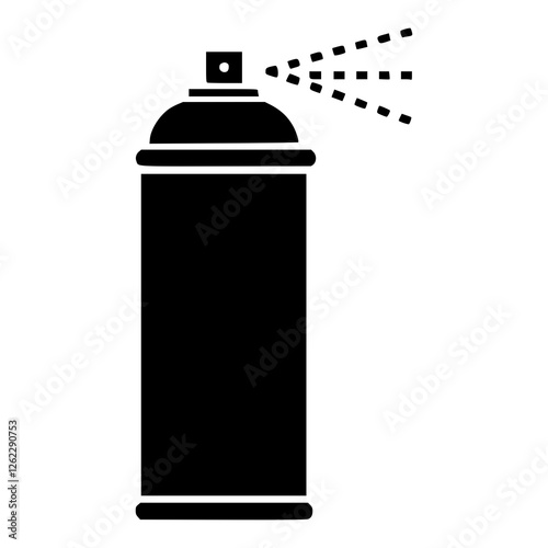 Spray Paint Can Icon, Black Aerosol Can Silhouette, Graffiti Art Symbol, Vector Spray Bottle Illustration, Airbrush Tool Design, Urban Street Art Concept, Editable Stencil Template
