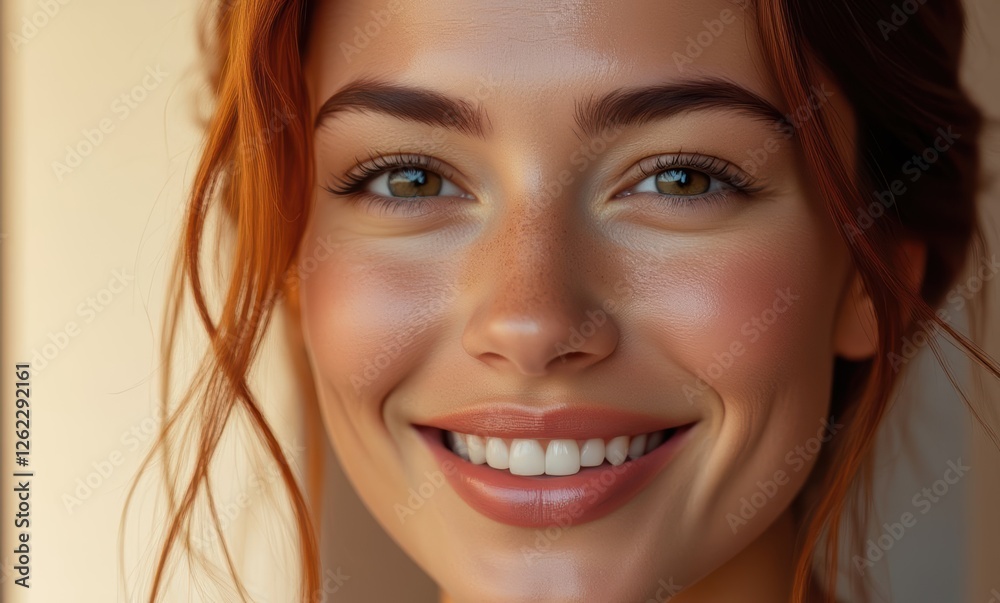 Smiling woman with warm brown eyes Smiling woman with warm brown eyes
