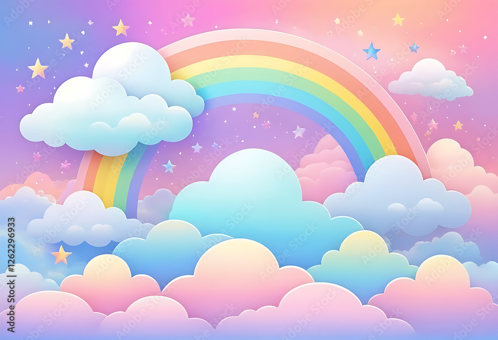 Holographic fantasy rainbow unicorn background with clouds. Pastel color sky. Magical landscape, abstract fabulous pattern. Cute candy wallpaper Holographic fantasy rainbow unicorn background with clouds. Pastel color sky. Magical landscape, abstract fabulous pattern. Cute candy wallpaper