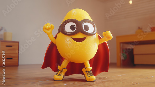 Cartoon french fries potato superhero character. Fast food potato meal hero vector character wearing mask, cape and boots. Isolated happy smiling french fries defender personage