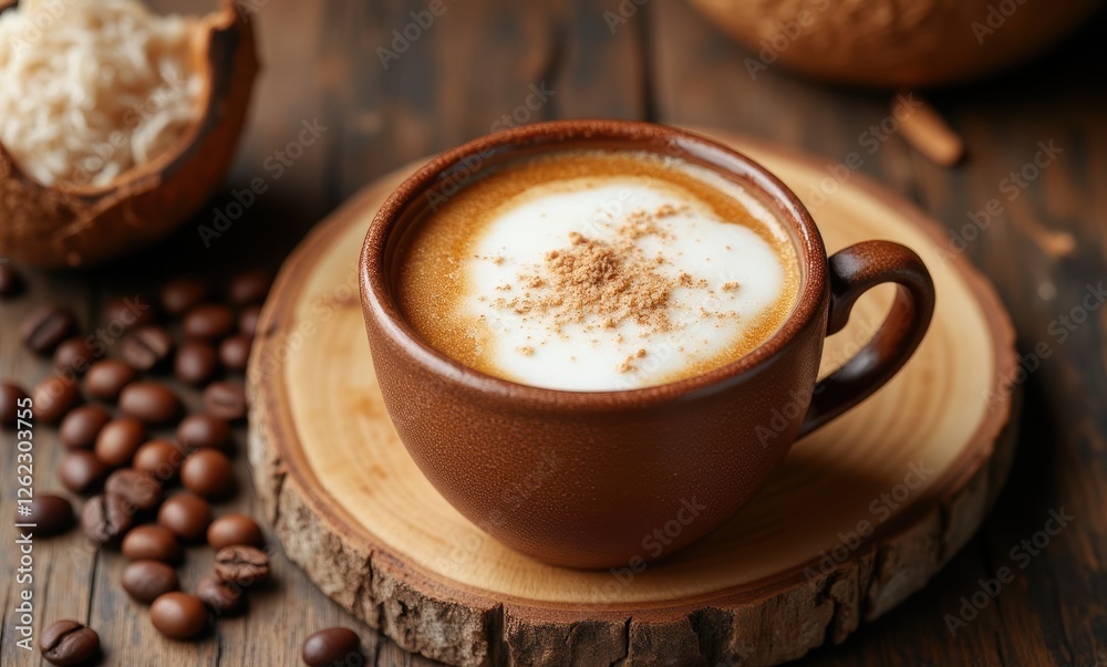 Rich coffee with creamy foam and spices Rich coffee with creamy foam and spices