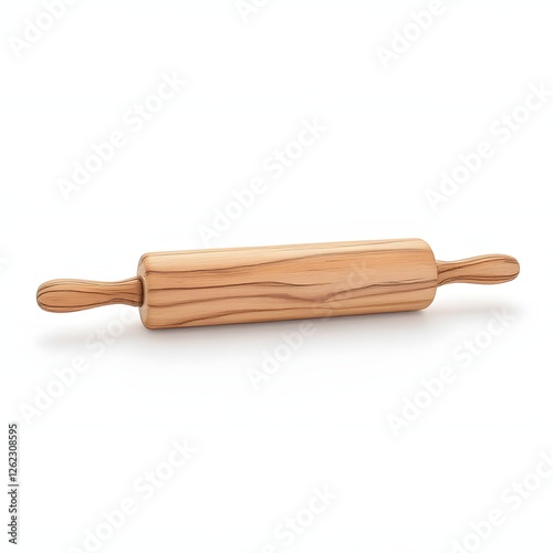 Artisanal wooden rolling pin, embodying baking tradition and craftsmanship photo