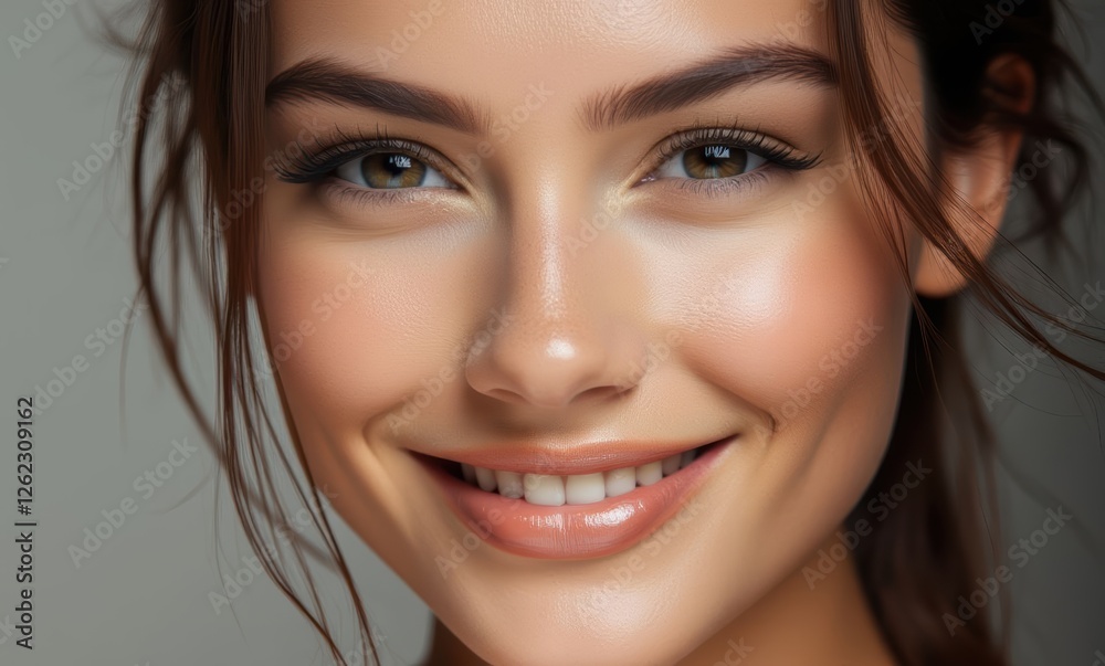 Smiling young woman with flawless skin Smiling young woman with flawless skin
