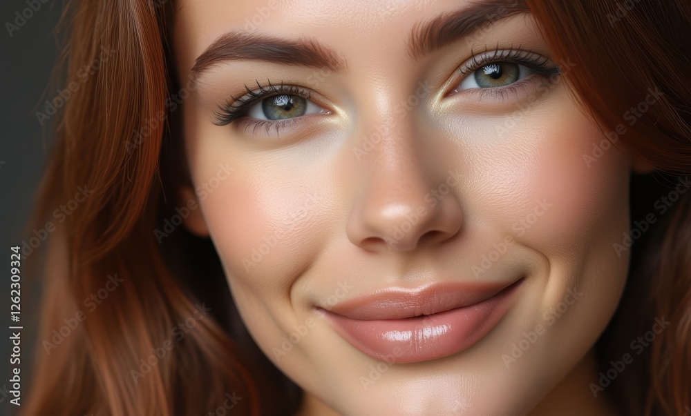 Smiling young woman with striking features Smiling young woman with striking features