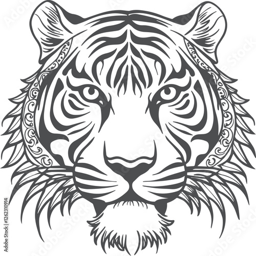 Lion's Strength in Mandala Design, Lion head mandala design premium, coloring page for adults lion face mandala