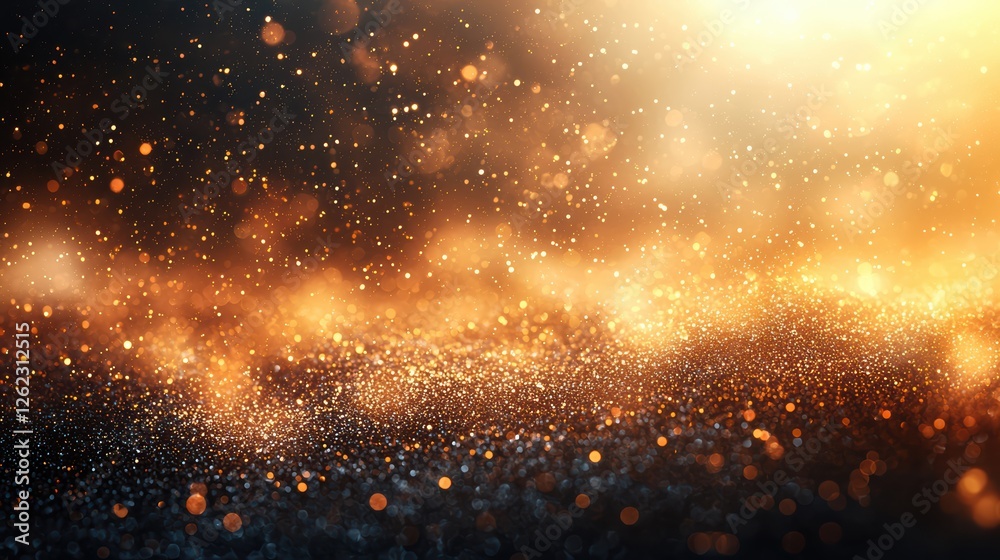 Fototapeta premium Illuminated golden glitter a dreamy celebration of elegance