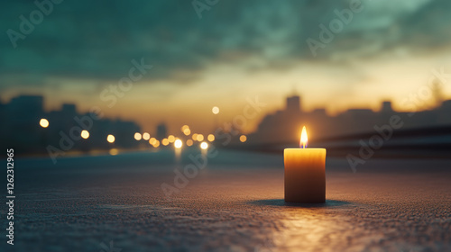 A single candle flame flick...