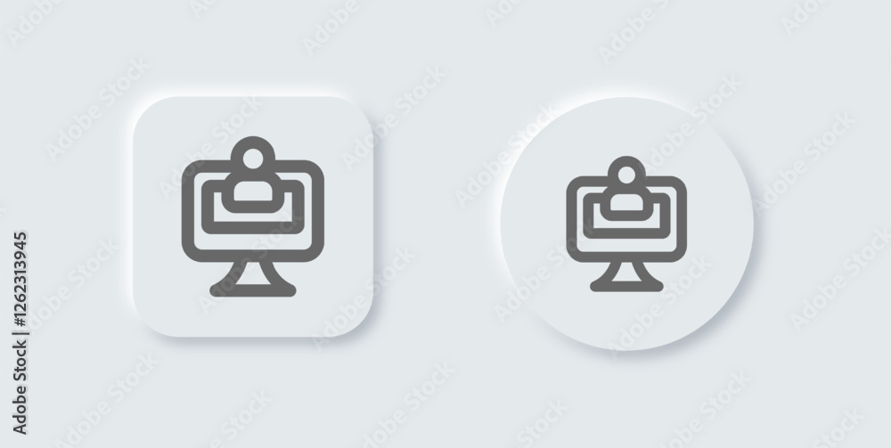 Company line icon in neomorphic design style. Corporate signs vector illustration. Company line icon in neomorphic design style. Corporate signs vector illustration.