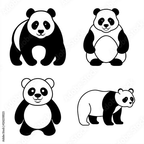 Cute Panda Silhouette Vector – Great for Branding & Graphics.