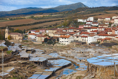 Antique salt platforms in Basque Country. Salinas de Anana. Spain