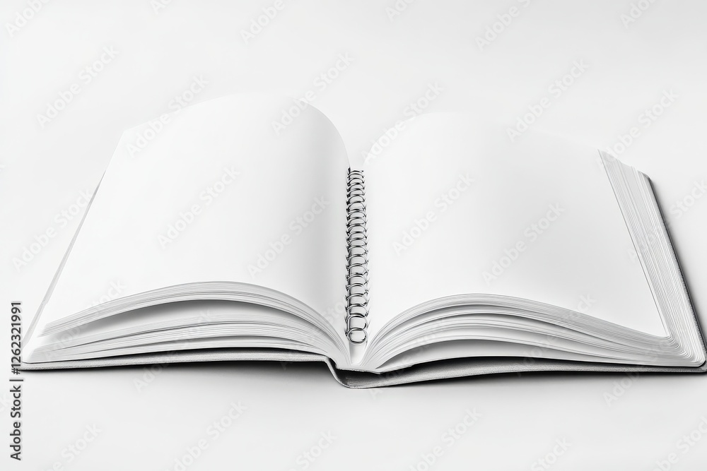 Spiral Binding Notebook on White Background with Blank Page Spiral Binding Notebook on White Background with Blank Page