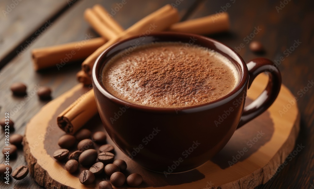 Warm cup of coffee with cinnamon sticks Warm cup of coffee with cinnamon sticks