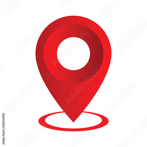 Red marker with a white dot on it, Location Icon vector, Location map icon Clip art.