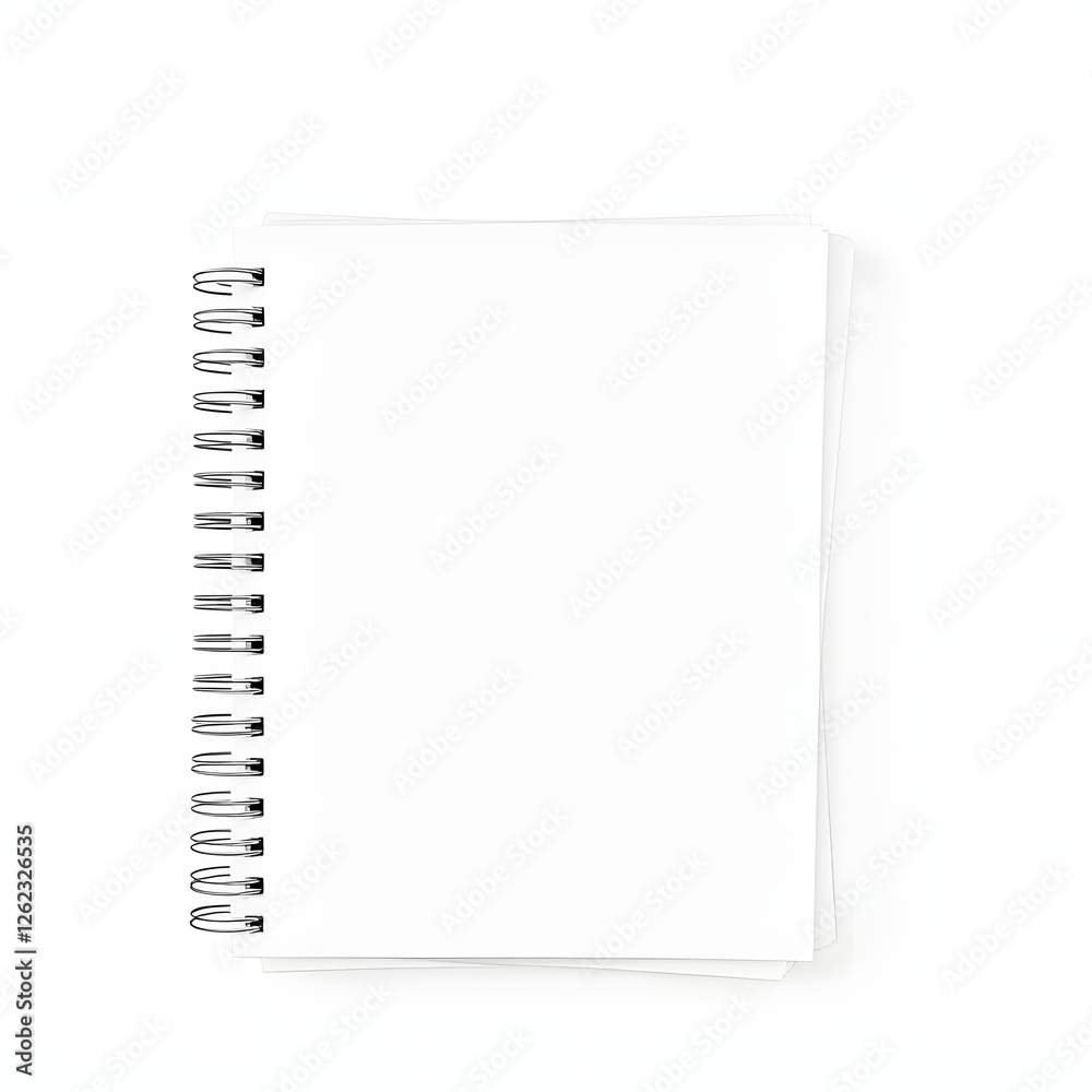 Blank spiral notebook isolated for school, business, or personal journal Blank spiral notebook isolated for school, business, or personal journal
