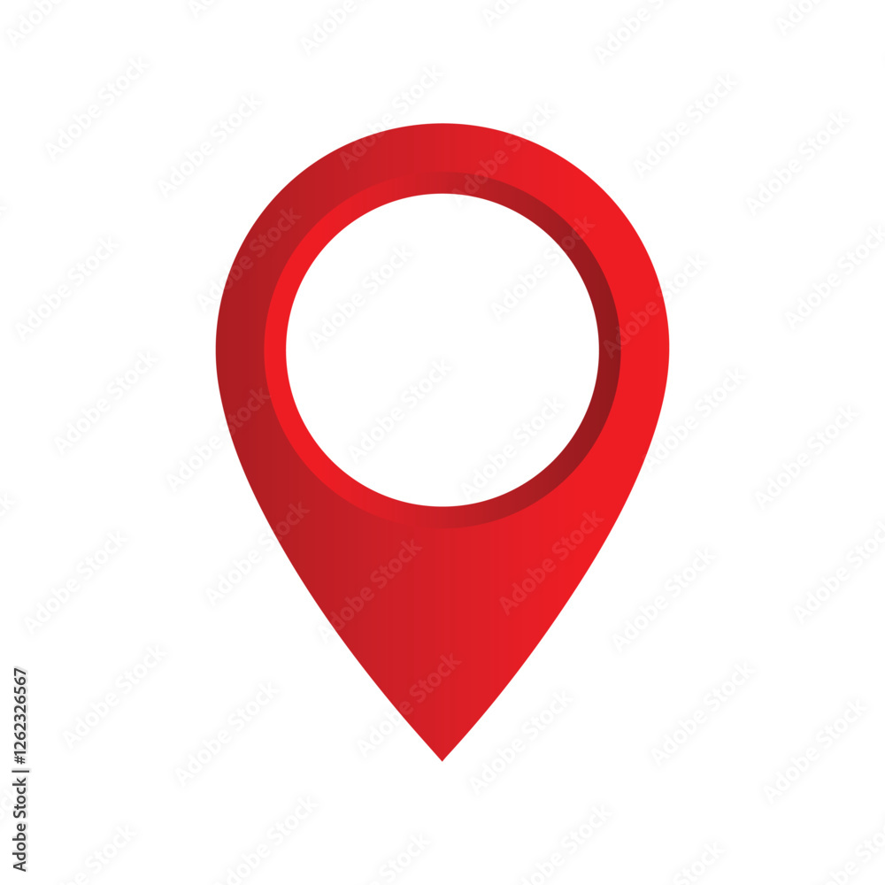 Red marker with a white dot on it. Location map Icon vector illustration. Red marker with a white dot on it. Location map Icon vector illustration.