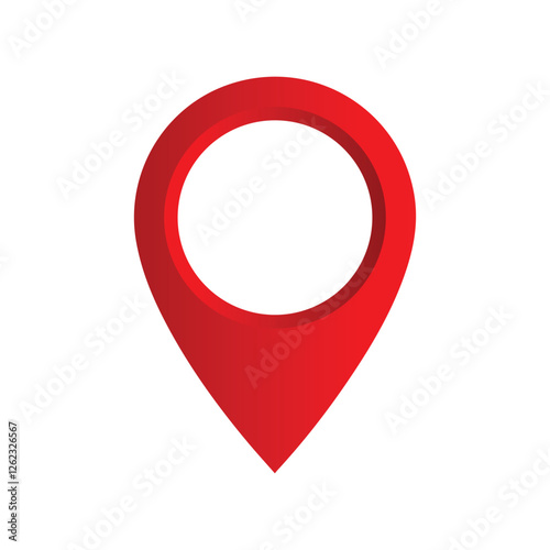Red marker with a white dot on it. Location map Icon vector illustration.